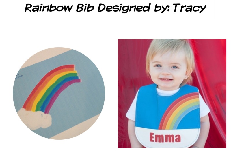 rainbow bib design by mally bibs