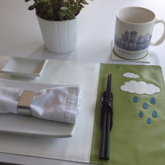 Mally Designs Leather Placemat - Rain Clouds