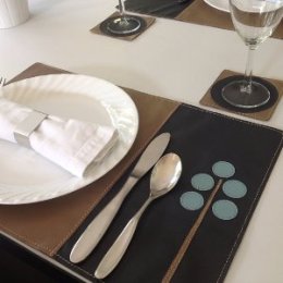 Mally Designs Leather Placemat - blue tree