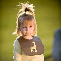 Giraffe leather bib from mallybibs.com - awesome neutral baby gift!